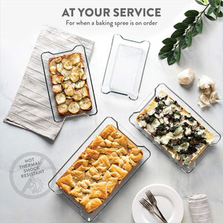 Conjunto de caçarola retangular de vidro com 4 peças 