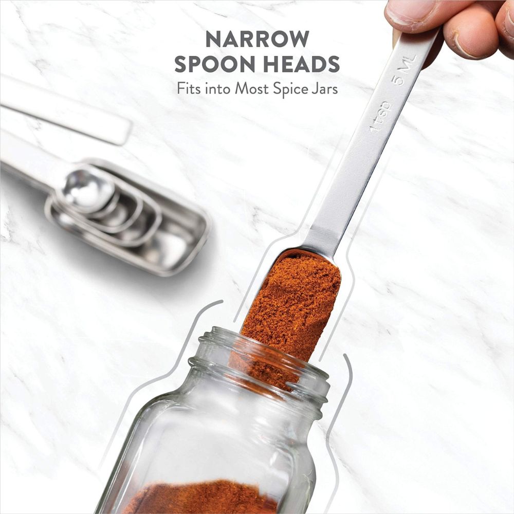 Colheres medidoras de aço inoxidável premium - conjunto de 7 peças 