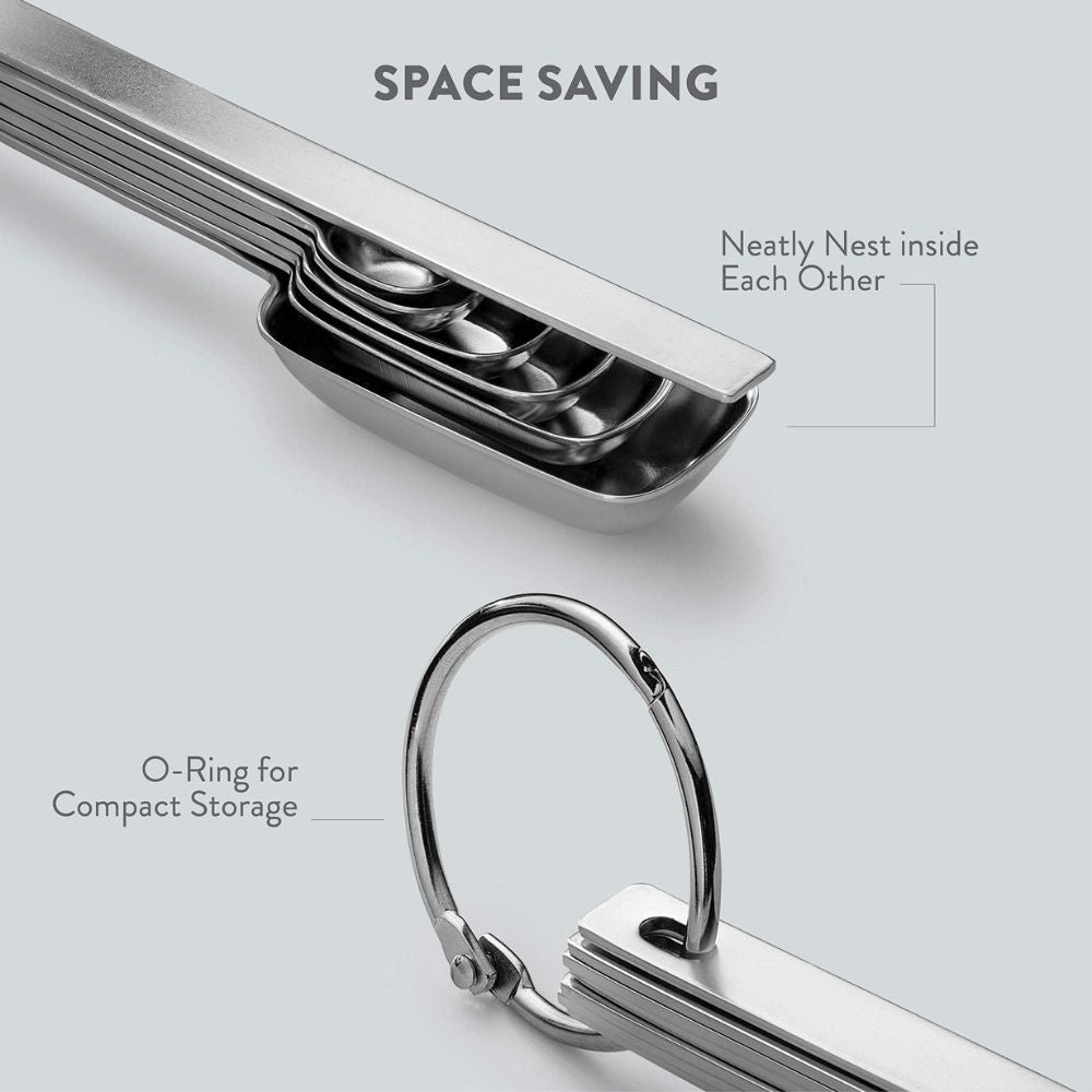 Colheres medidoras de aço inoxidável premium - conjunto de 7 peças 