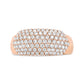 18K Rose Gold 1.00 Cttw Diamond Multi Row Dome Band Ring (F-G Color, VS1-VS2 Clarity) - Ring size 7
