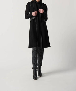 Joseph Ribkoff - Faux Leather Long Vest