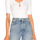 Enza Costa - Stretch Silk Knit Half Sleeve Keyhole Top