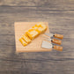 Creative Gifts International - Rubberwood Cheese Cutting Board Set with 3 Tools
