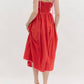 Entro - Scarlet Pink Piping Midi Dress