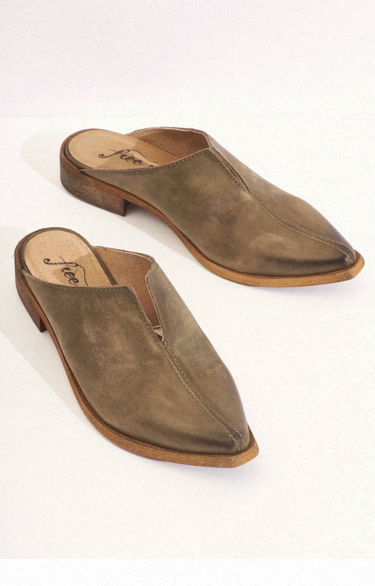 Free People - Women's Leather Harlow Split Seam Mule Shoe