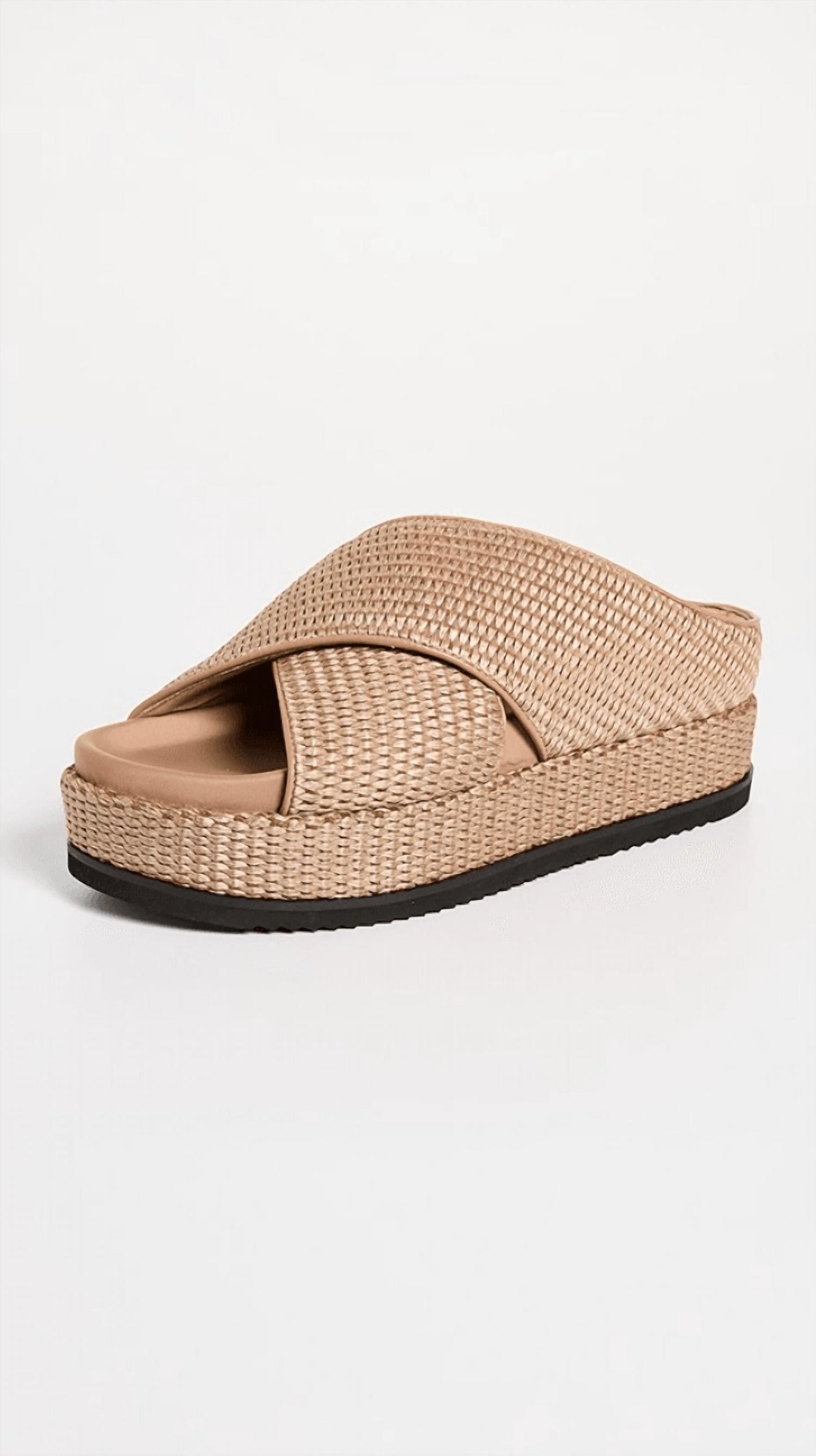 Roam - Cross Stack Raffia Platform Sandals