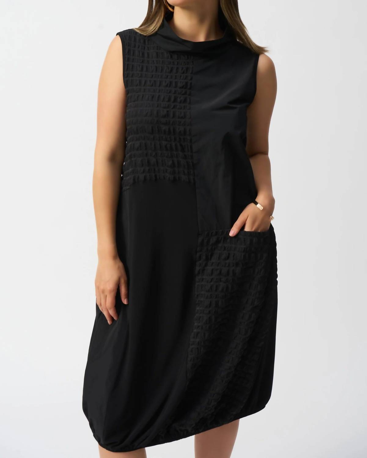 Joseph Ribkoff - Bubble Jacquard Sleeveless Cocoon Dress