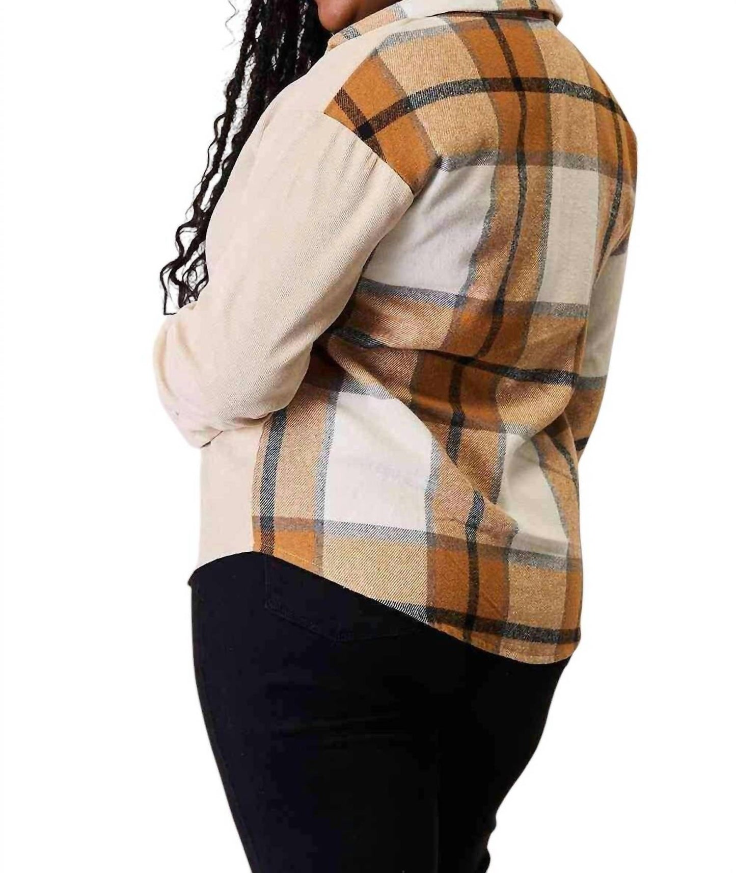 Double Take - Plaid Print Dropped Shoulder Shirt