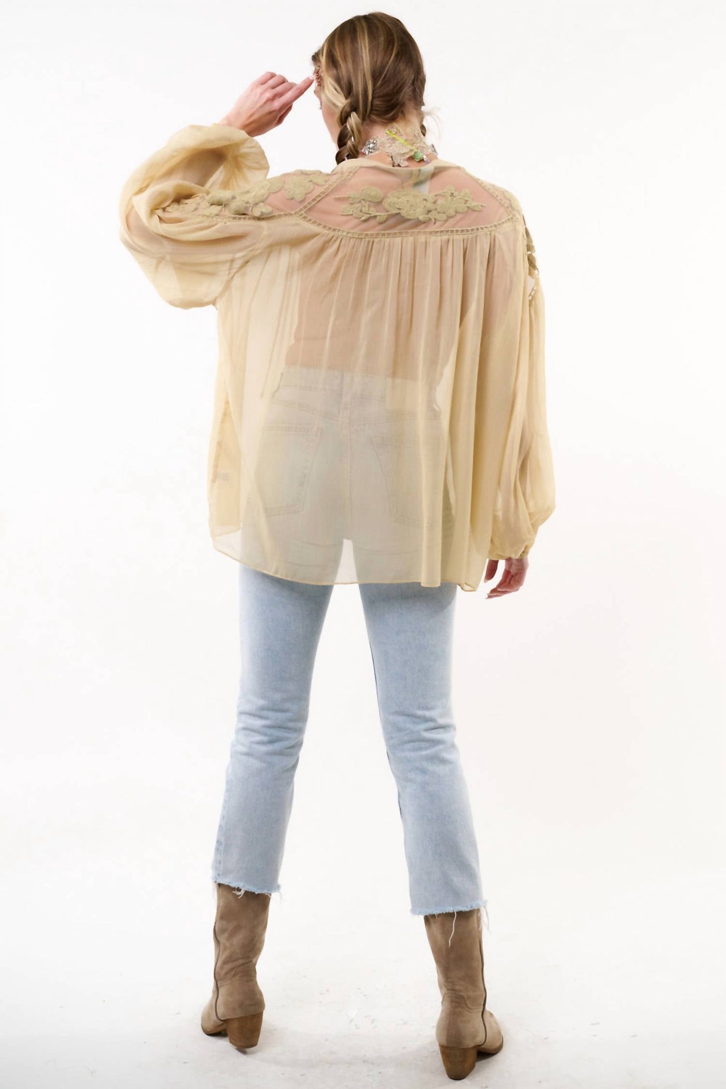 Aratta - Camellia Embroidered Chiffon Blouse