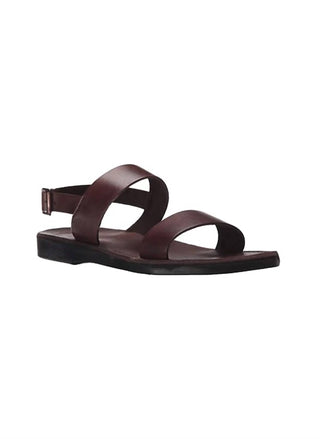 Sandálias Jerusalém - Unissex - Sandália Rasa de Couro Golan Slingback