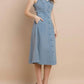 Tcec - V-neck Vintage Midi Dress