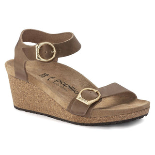Birkenstock - Sandália Soley com fivela de anel e salto plataforma