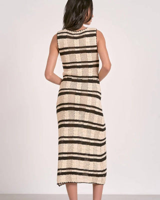 Elan - Striped Crochet Midi Dress