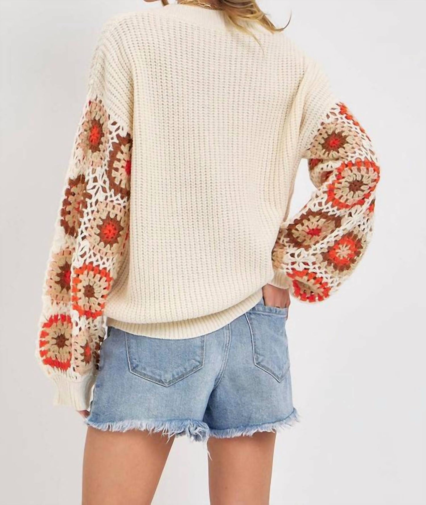 Bibi - Crochet sleeve sweater