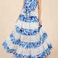 Geegee X Lovelo - Floral Eyelet Lace Tiered Maxi Sundress