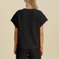 Double Take - Sleek Texture T-Shirt and Shorts Set