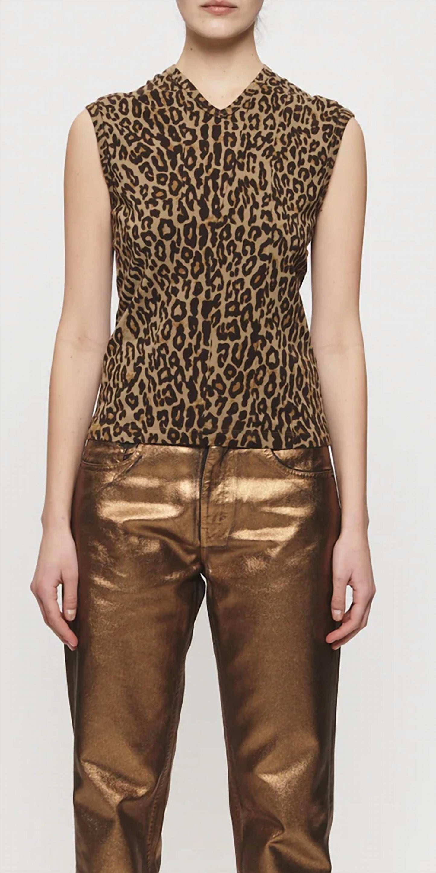 6397 - Women's Double-v Vest Leopard
