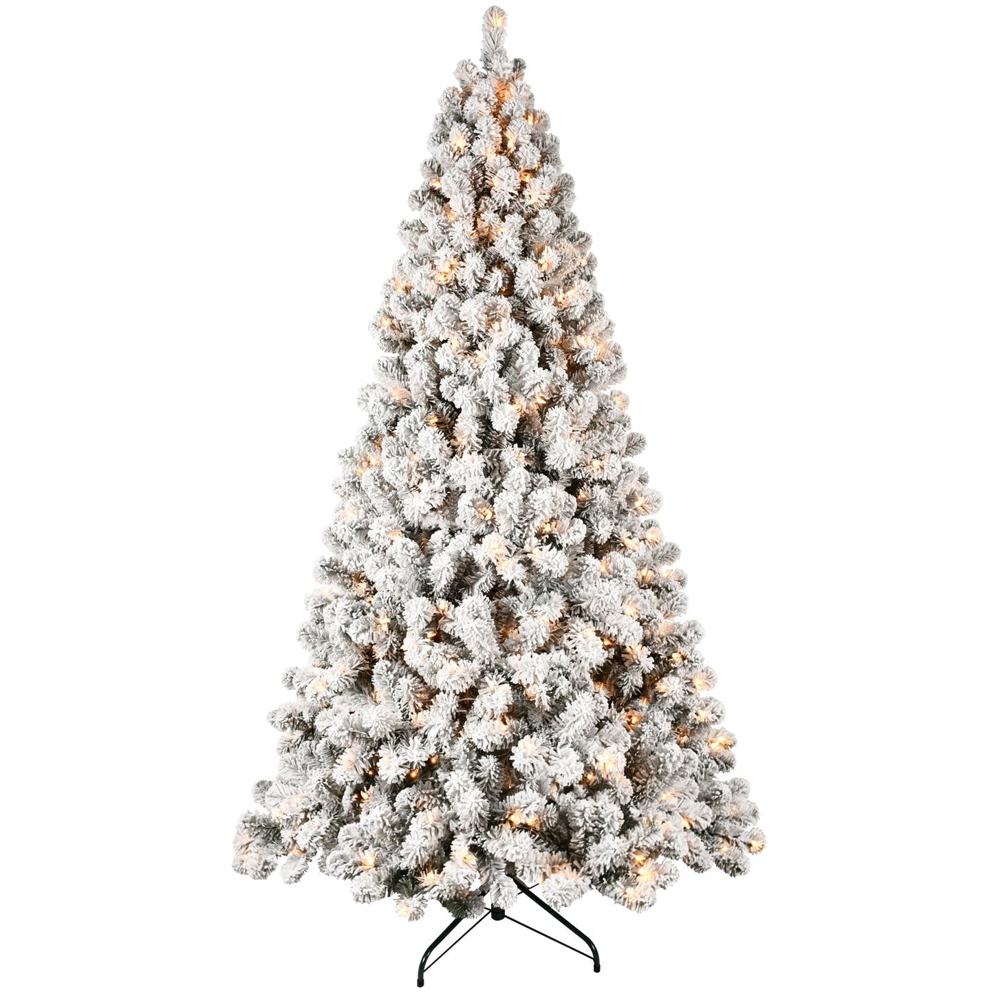 9-Foot Pre-Lit Snow-Flocked Christmas Tree