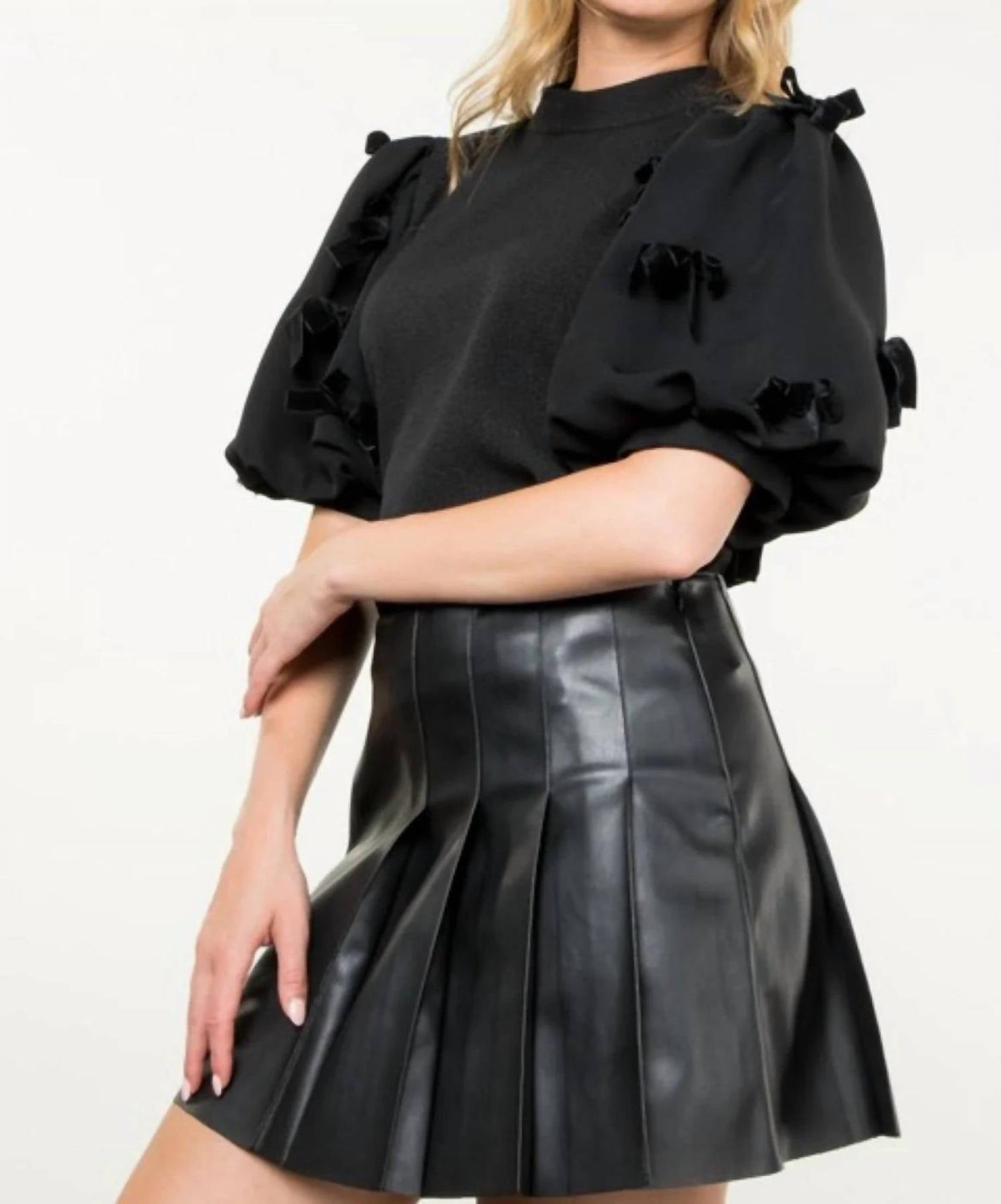 Thml - Pleated Faux Leather Mini Skirt