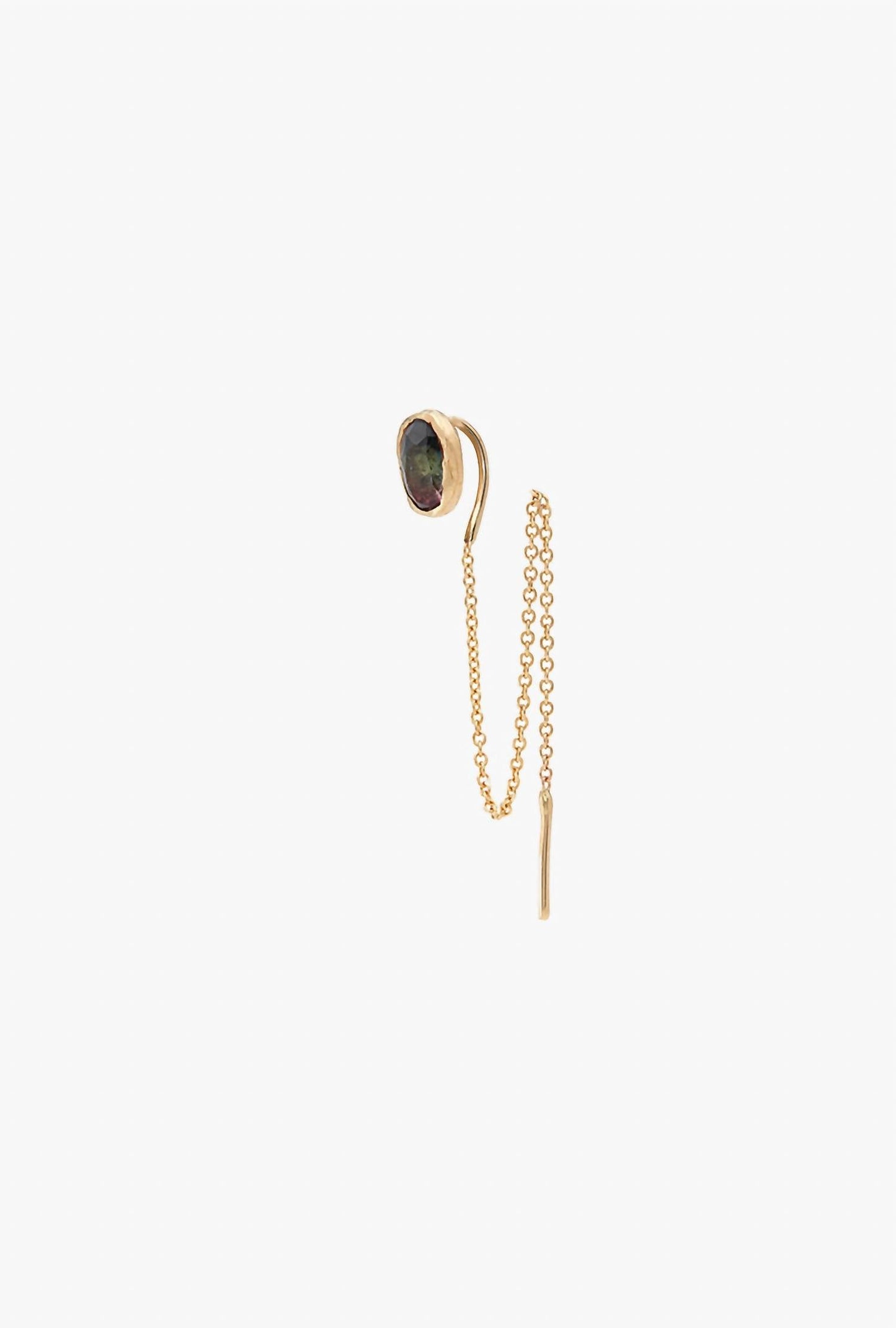 Fie Isolde - Women's Alfa Threader Earring Long With Precious Stone