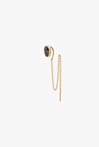 Fie Isolde - Women's Alfa Threader Earring Long With Precious Stone