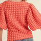 &Merci - Oasis Textured Ballon Sleeve Top