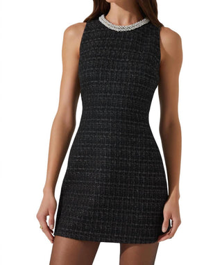 Astr - Vestido curto de tweed Althea com gola de pérola