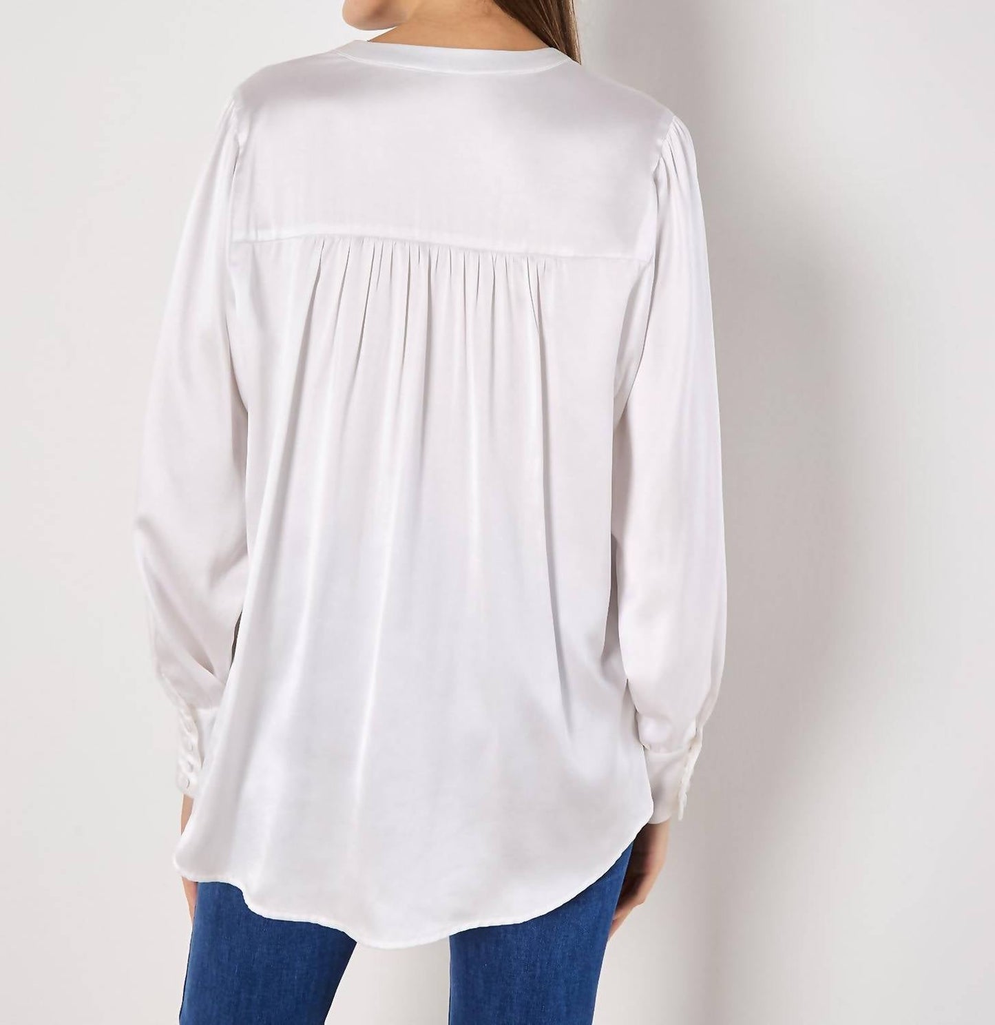 Apricot - Balloon Sleeve Satin Top