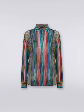 Missoni - Camisa de malha canelada com slub Lame