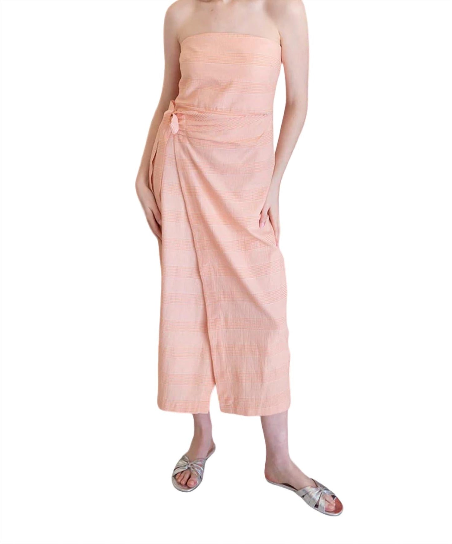 Self Contrast - Robyn Strapless Wrap Dress