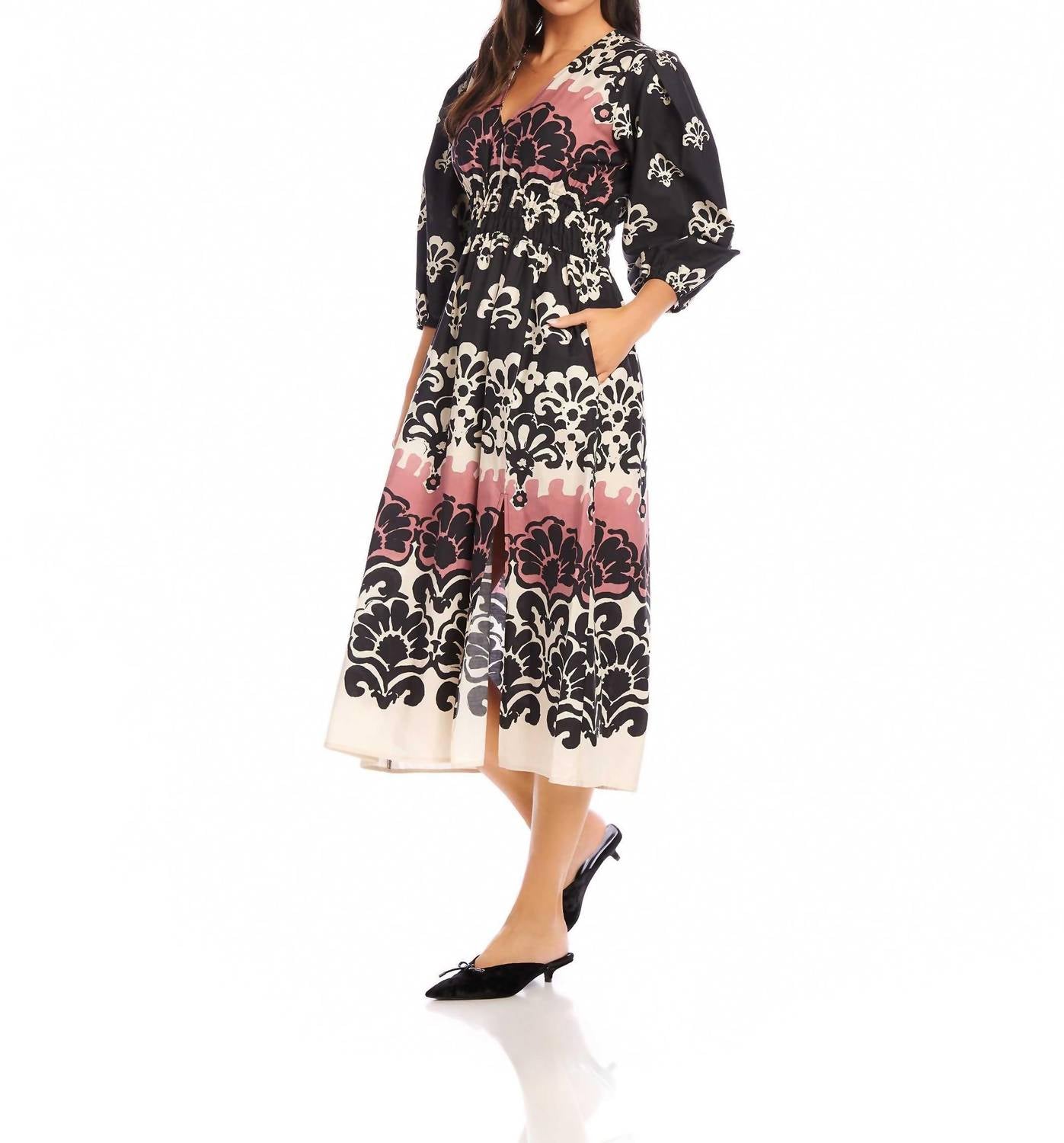 Fifteen Twenty - Lizbeth Shirred Waist Midi Dress