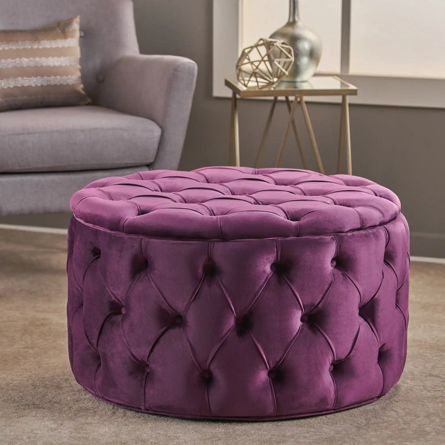 Modern Glam Ottoman Velvet