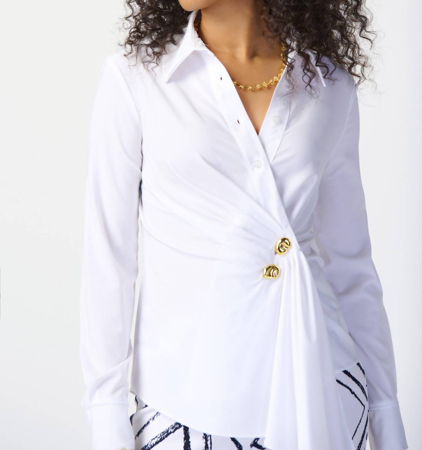 Joseph Ribkoff - Stretch Woven Wrap Blouse