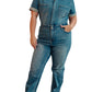 Judy Blue - Sylvia Short Sleeve Denim Jumpsuit - Plus