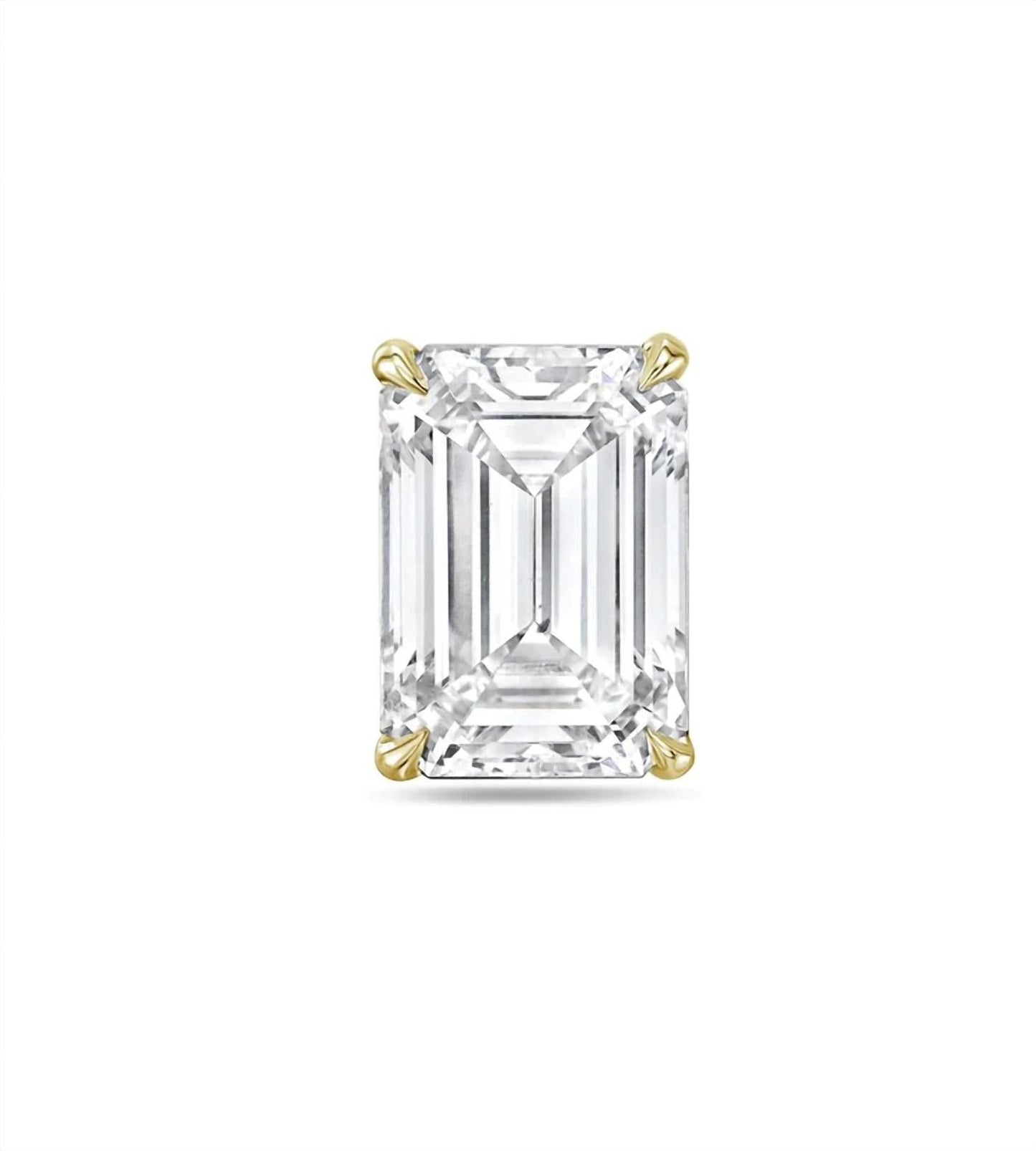 Diana M Jewels - Brincos de pino com lapidação esmeralda cultivada em laboratório de 1,00 ct