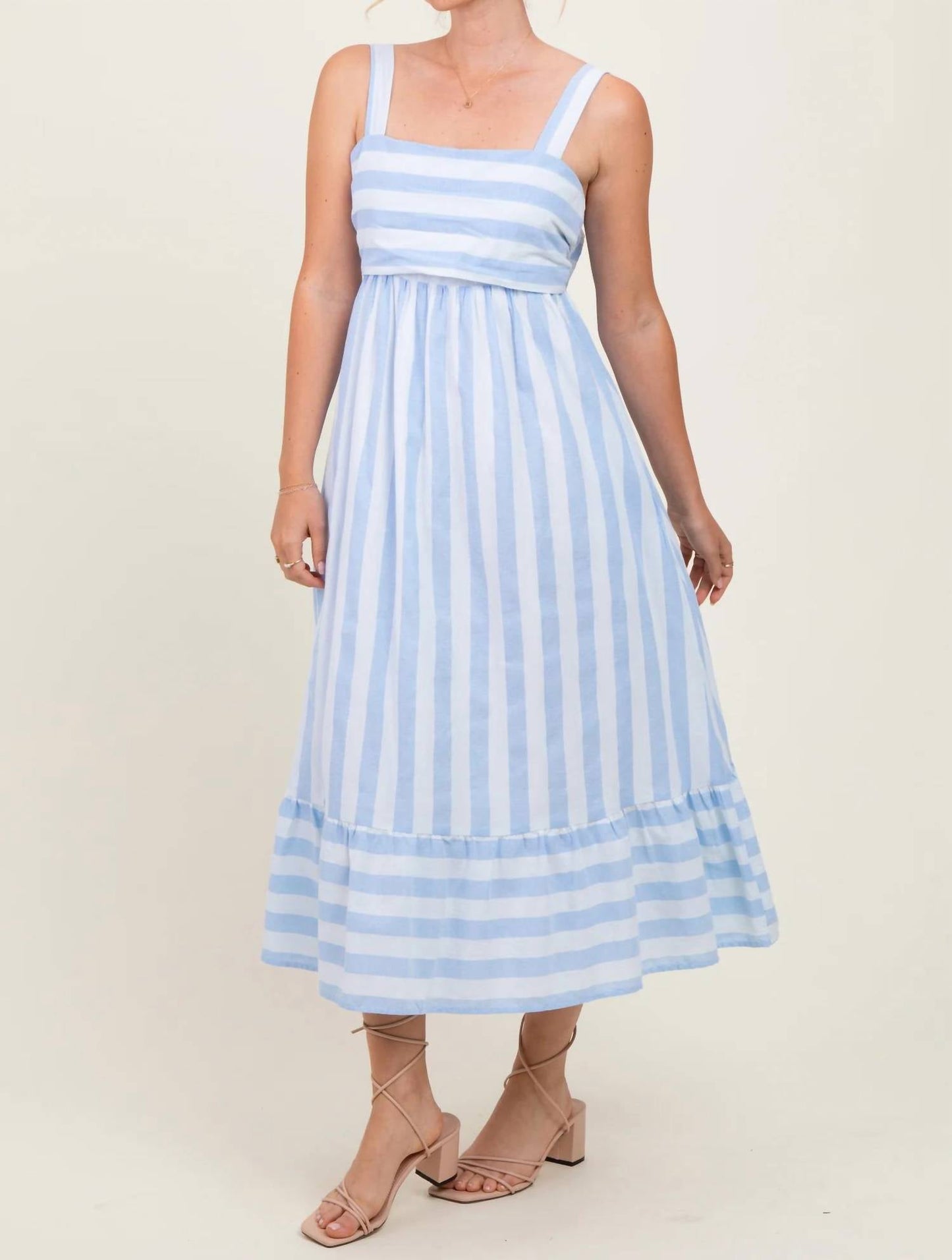 Entro - Striped Dress with Tie Back