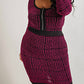 The Curve La - Plus Size Monogram-pattern Zip-up Dress