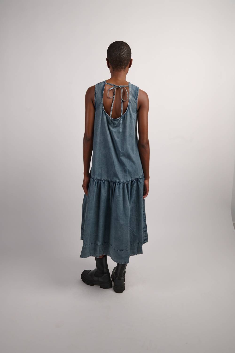 Ganni - Cotton Poplin Open Back Midi Dress