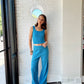 Bobi - Ribbed Scoop Neck Cropped Tank Top