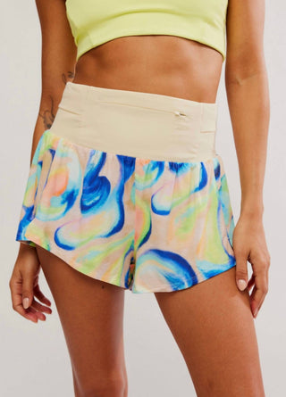 Free People - Shorts de corrida estampados leves como o ar