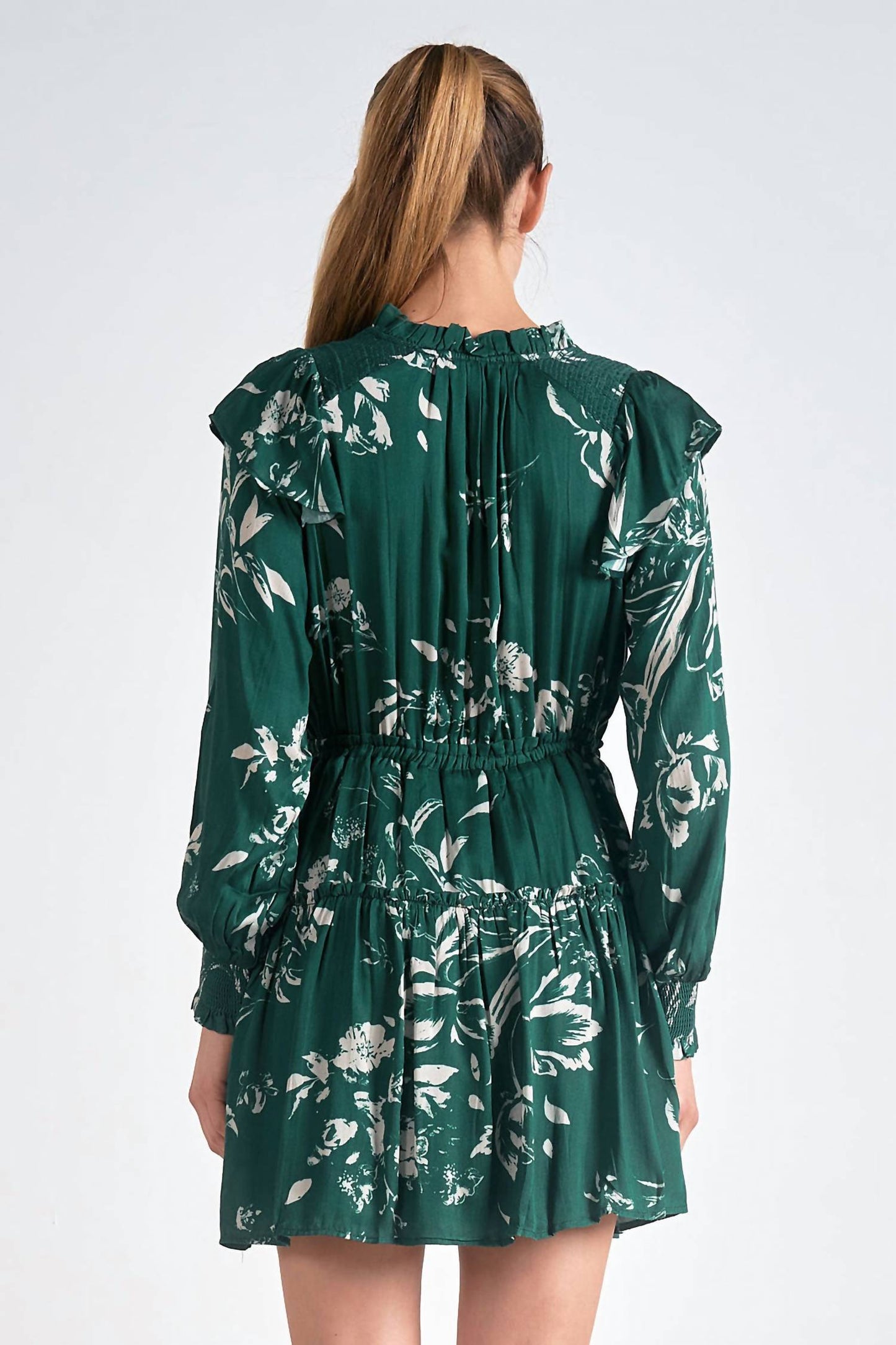 Elan - Long Sleeve V-neck Dress