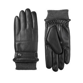 Isotoner - Luvas de inverno masculinas de couro sintético e calor