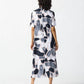 Joseph Ribkoff - Abstract Print Short Sleeve Maxi Shirt Dress