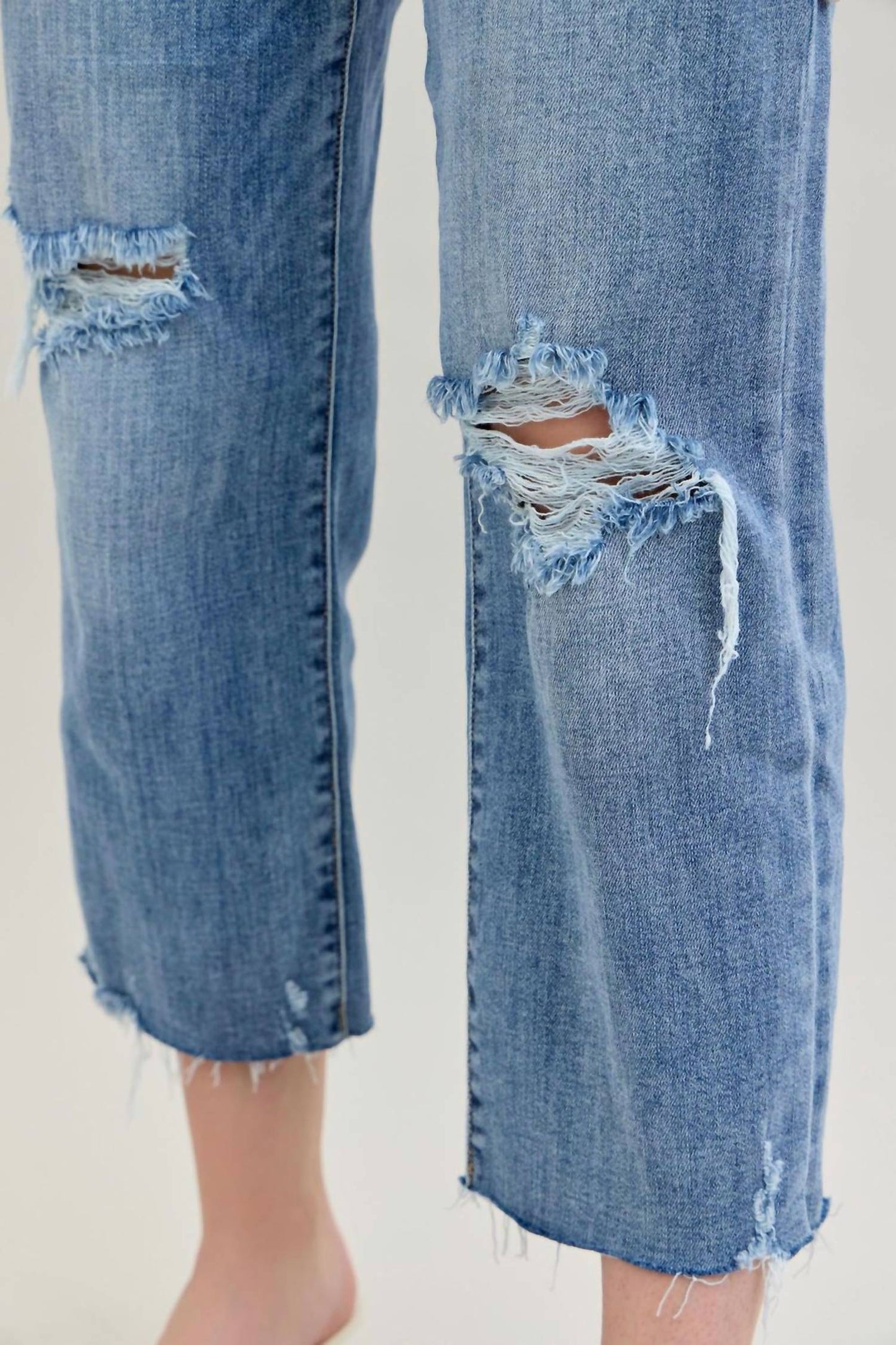 Judy Blue - High Waist Destroy Wide Leg Crop Denim Jeans