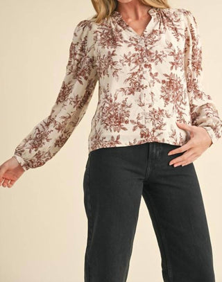 &amp;Merci - Blusa Eylete de manga comprida com estampa floral e renda