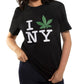 On This Day - Embroidered NY Loves Weed Short Sleeve Sweatshirt