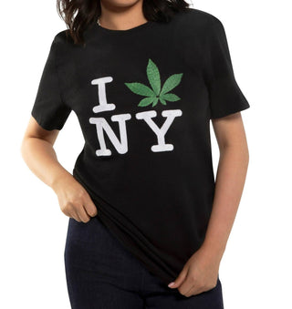 Neste dia - Moletom bordado NY Loves Weed de manga curta