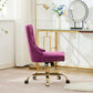 Office Chair Modern Velvet Upholstered Tufted Button (Purple)