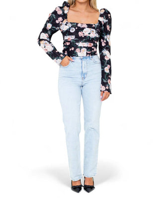 Buddylove - Blusa plissada holandesa de manga comprida