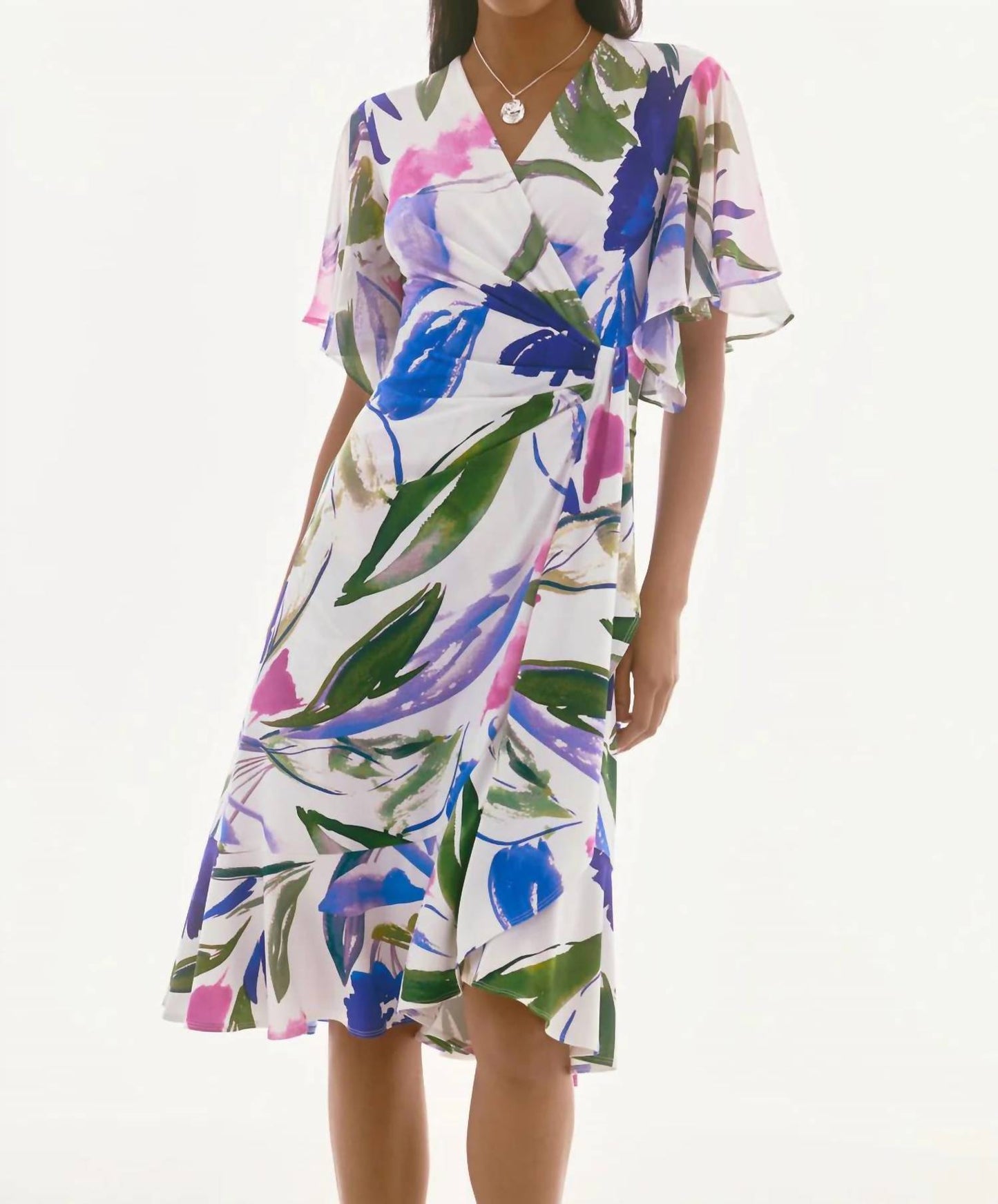 Joseph Ribkoff - Floral Print Belted Wrap Dress